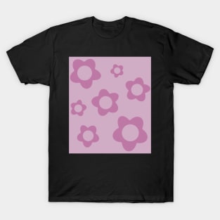 pattern flower aesthetic old pink purple T-Shirt